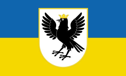 Прапор із гербом Івано-Франківської області України (prapor-ivano-frankivsk-oblast)