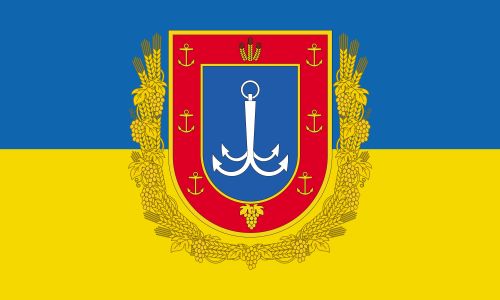 Прапор із гербом Одеської області України (prapor-odesa-oblast)